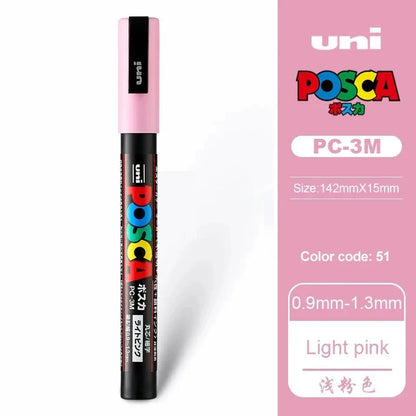 1pcs Japan UNI POSCA Markers PC-1M/3M/5M Acrylic Graffiti Pen Waterproof DIY Stackable Color Art Painting School Supplies