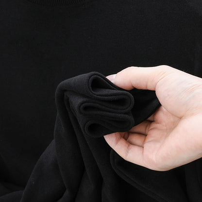 High quality men's semi high neck velvet sweater long sleeved warm T-shirt autumn winter fashionable embroidery casual pullover
