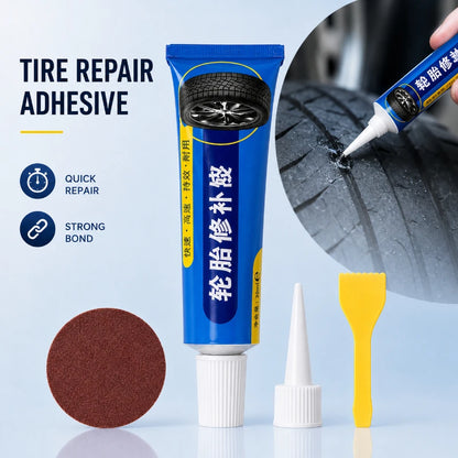 Permanent Rubber Tire Repair Glue 30ml Complete Kit Quick Patch Seal For Bike Motorcycle ATV Car Tyre Crack Leak Repair Supplies