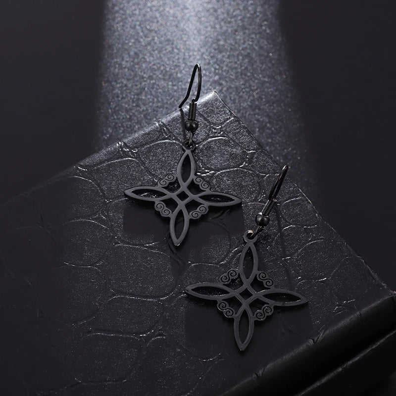 Witch Knot Cuff Bracelet Stainless Steel Pagan Witchcraft Symbol Magic Knot Good Luck Amulet Bangls Celtic Knot Jewelry