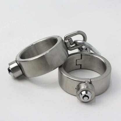 Heavy Duty Stainless Steel Handcuffs Ankle Cuffs Neck Collar Press Lock BDSM Restraints Bondage Adult Games Sex Toys for Couples