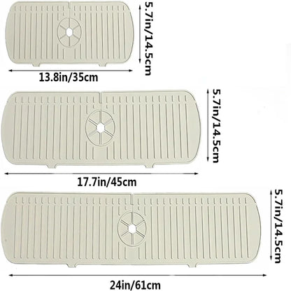Silicone Tap Mat,Sink Splash Guard,Kitchen Tap Silicone Drain Mat, Silicone Tap Handle Drip Catcher Tray, Tap Mat for Kitchen