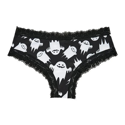 Underwear Women's Lace Edge Sexy Panties Gothic Style Lingerie Rose Skull Personalized Comfortable Breathable Triangle Pants