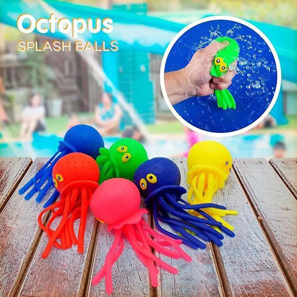 Baby Bath Toys Sponge Water Absorbing Octopus Squeezing Stress Relief Toys Summer Swimming Play Water Bath Toy for Children