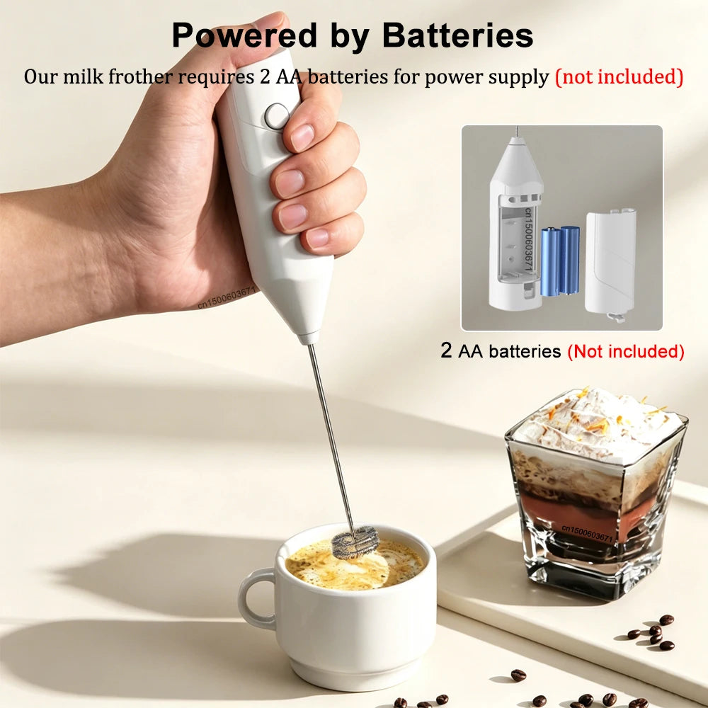 Milk Frother Handheld Milk Frother Electric Foam Maker Wireless Hand Mixer for Coffee Whisk Mixer Lattes Cappuccino Matcha Eggs