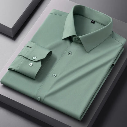 High Stretch Anti-Wrinkle Men's Shirts Long Sleeve Dress Shirts Men Fit Social Business Blouse Social Shirt Men Clothing S-4XL