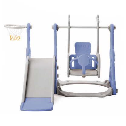 Rosahqnda 4-in-1 Children slide Indoor & Outdoor Outdoor Outdoor Playground for Toddlers Swing 1-6 Years