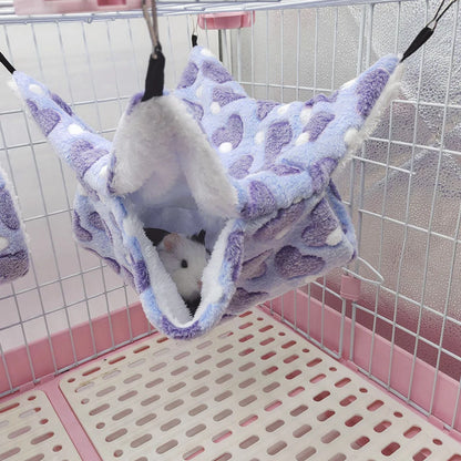1PC Winter Warm Double-Layer Hammock Small Pet Hammock Suspended Squirrel Sleeping Bag Pet Supplies Hamster Hammock