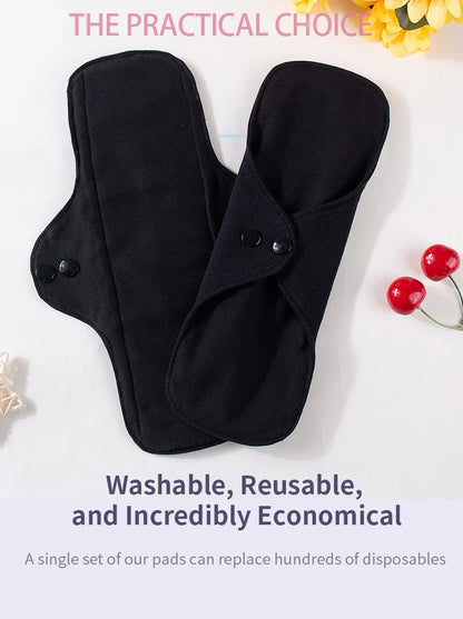4pcs Washable Sanitary Towels Cotton Menstrual Pad Reusable Women Sanitary Napkins Feminine Hygiene Product Period Cloth Pads