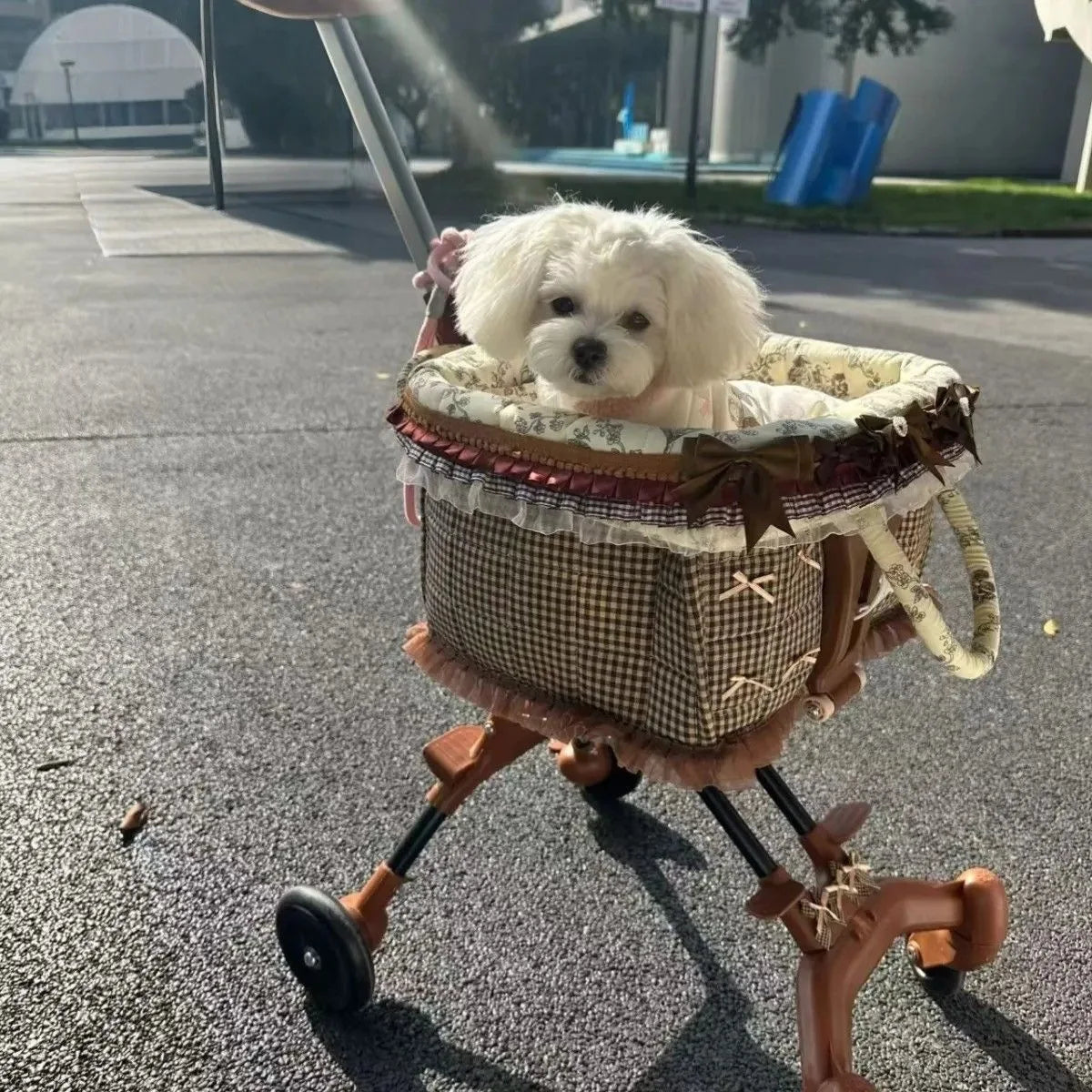 Easy Assembly DIY Pet Stroller Portable Foldable Cart Breathable Travel Carrier for Small Breed Dogs Cats Outdoor Walking