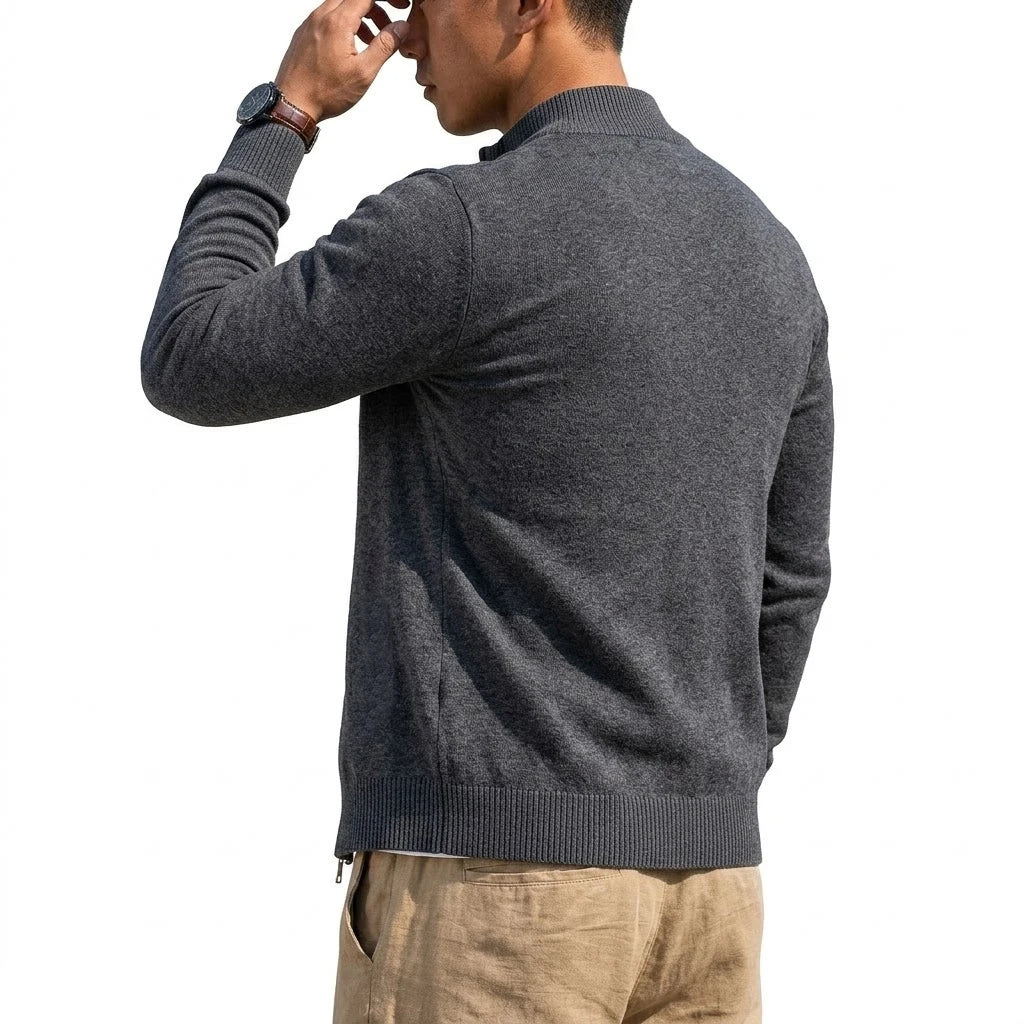 Men's Knit Zipper Sweater Coats Slim Cardigan Long Sleeve Jumper Men's Sweatshirt Autumn Zip Sweatcoats Knitted Sweater Man