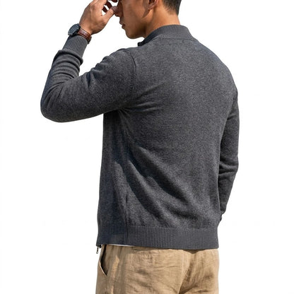 Men's Knit Zipper Sweater Coats Slim Cardigan Long Sleeve Jumper Men's Sweatshirt Autumn Zip Sweatcoats Knitted Sweater Man