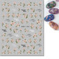 3d Nail Art Decals Watercolor Florals Purple Green Pink Flowers Leafs Fruit Adhesive Sliders Nail Stickers For Manicure
