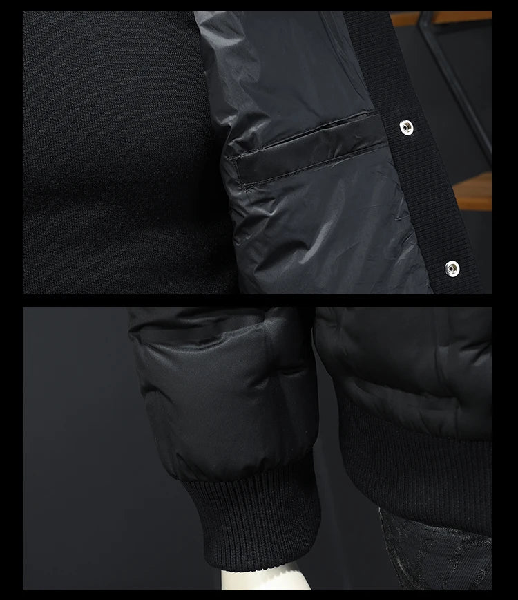 Minglu Autumn Winter Single Breasted Men's Jackets High Quality Solid Color White Duck Down Casual Down Male Coats Plus Size 5XL