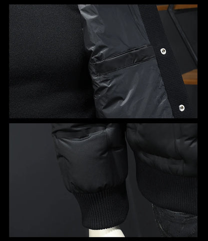 Minglu Autumn Winter Single Breasted Men's Jackets High Quality Solid Color White Duck Down Casual Down Male Coats Plus Size 5XL