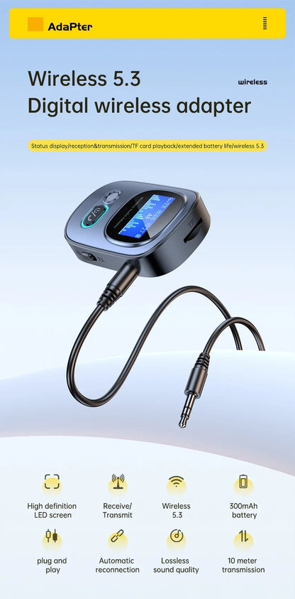 VIKEFON Car AUX Bluetooth Audio Receiver Transmitter TF Card Jack RCA Airplane Wireless Adapter Mic for TV PC Headphone Speaker