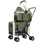 Travel Stroller Foldable Double Detachable Portable Carrier Pet Stroller for 2 Small Medium Dogs Cats Stroller Pet Supplies