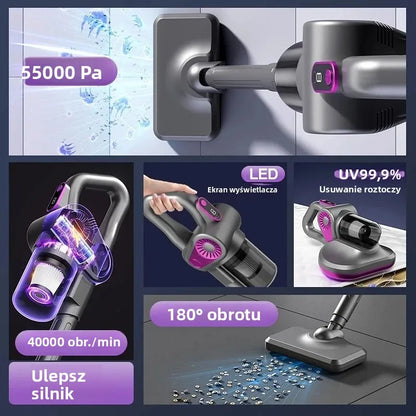 4-in-1 Cordless Stick Vacuum Cleaner 55000Pa Suction Power Powerful  Cordless Rechargeable Lithium Battery for Carpet Floor Pet