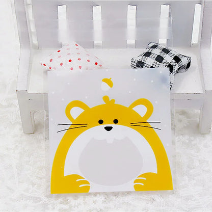 50Pcs/lot Cute Heart Theme Candy Cookie Bags Wedding Birthday Party Candy Buscuit Packaging Bag Christmas Plastic Gift Bags