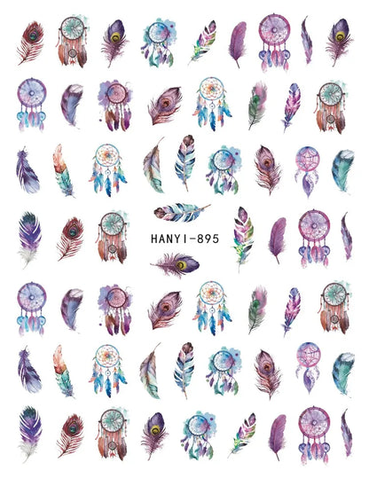 3d Nail Art Decals Spring Booming Violets Lavenders Purple Blue Pink Flowers Butterflys Stickers Decoration For Nail Tips Beauty