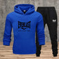 Autumn and winter men's set: Fashionable fitness jogging pullover, hooded sweatshirt, sweatshirt and casual pants two-piece set