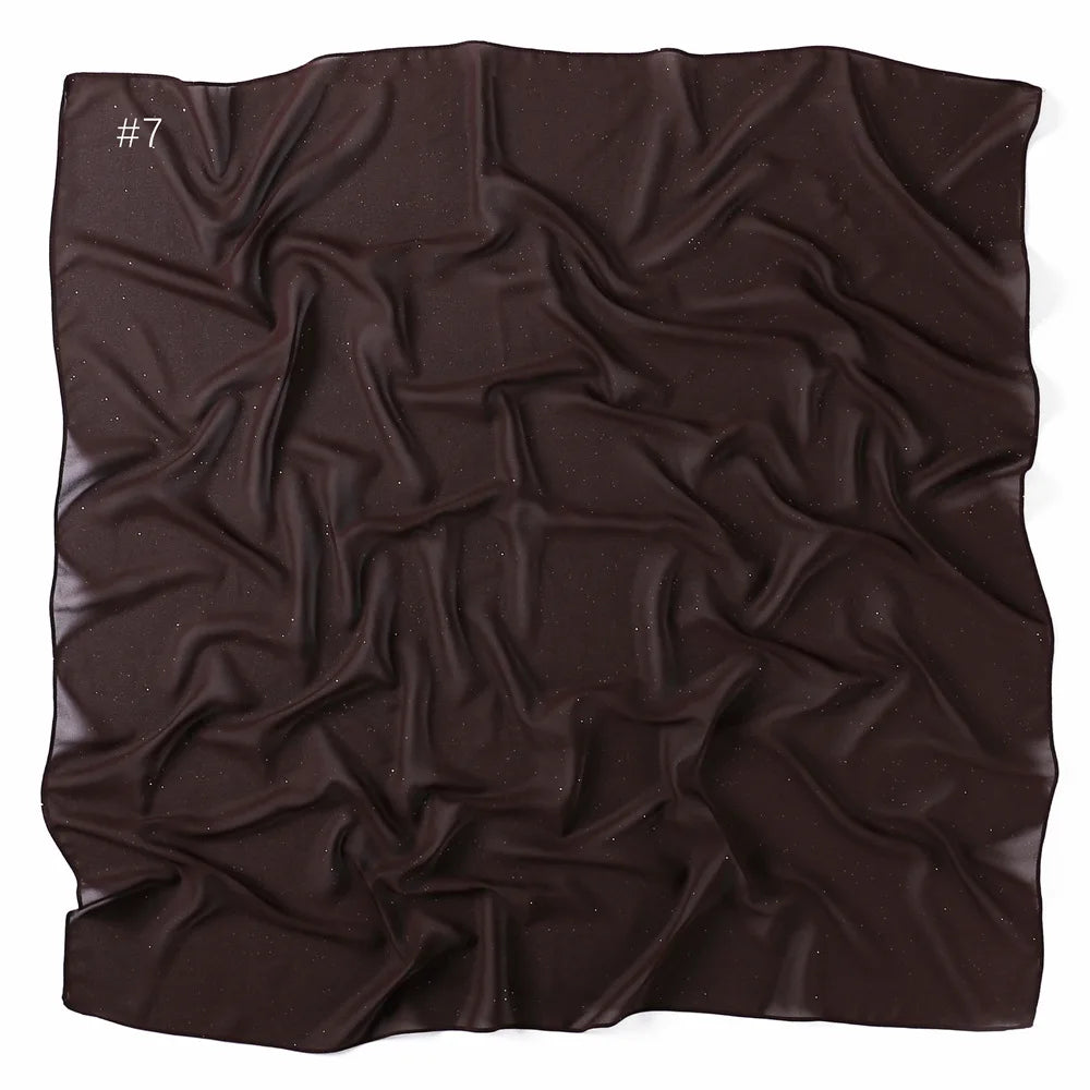 90*90cm Square Chiffon Hijab Scarf Women Solid Color Muslim Soft Head Scarf Islamic Shawls and Wraps Headband Musulman Scarves