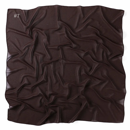 90*90cm Square Chiffon Hijab Scarf Women Solid Color Muslim Soft Head Scarf Islamic Shawls and Wraps Headband Musulman Scarves