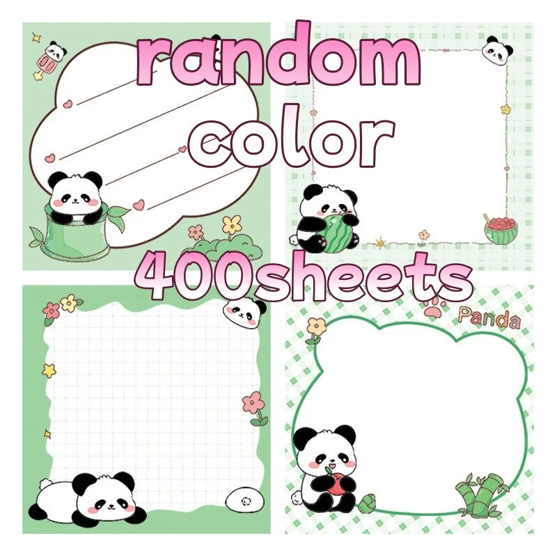 200sheets Panda Memo Pads Cute Animal Note Pads No Adhesive for Students Aesthetic Office School Supplies Bulk Notebook Labels