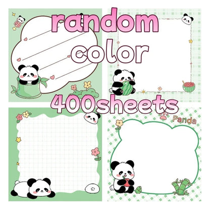 200sheets Panda Memo Pads Cute Animal Note Pads No Adhesive for Students Aesthetic Office School Supplies Bulk Notebook Labels
