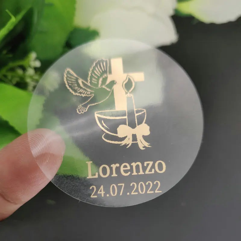 5CM Custom Name Wedding Sticker Personalized Design Your Label Candy Gift Box Birthday Party Seal Sticker Self-adhesive 50PCS