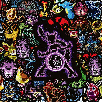 10/30/50/100pcs Neon Pokemon Pikachu Stickers Cool Anime Decals DIY Skateboard Phone Laptop Waterproof Kids Cute Cartoon Sticker