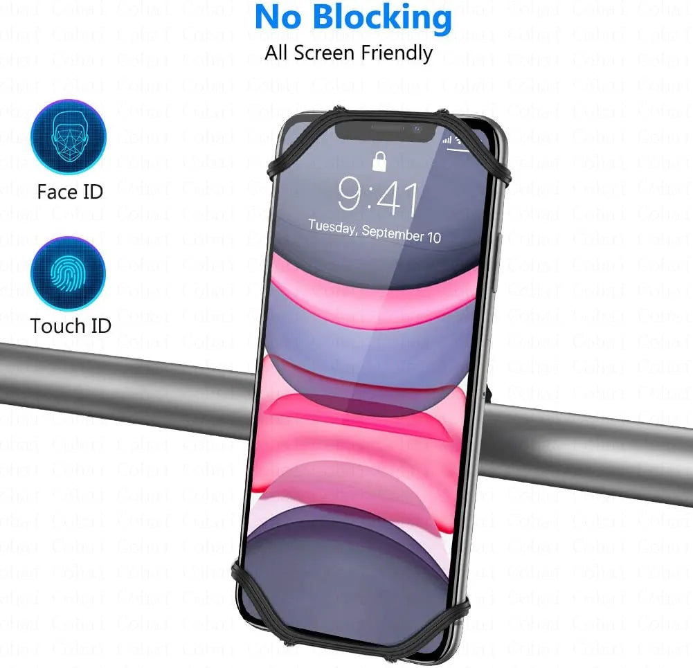 Universal Phone Silicone Holder Bicycle Motorcycle Mobile Buckle Pull Non-slip Adjustable Bike Handle GPS Mount barracket Stand
