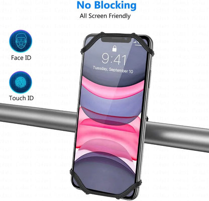 Universal Phone Silicone Holder Bicycle Motorcycle Mobile Buckle Pull Non-slip Adjustable Bike Handle GPS Mount barracket Stand