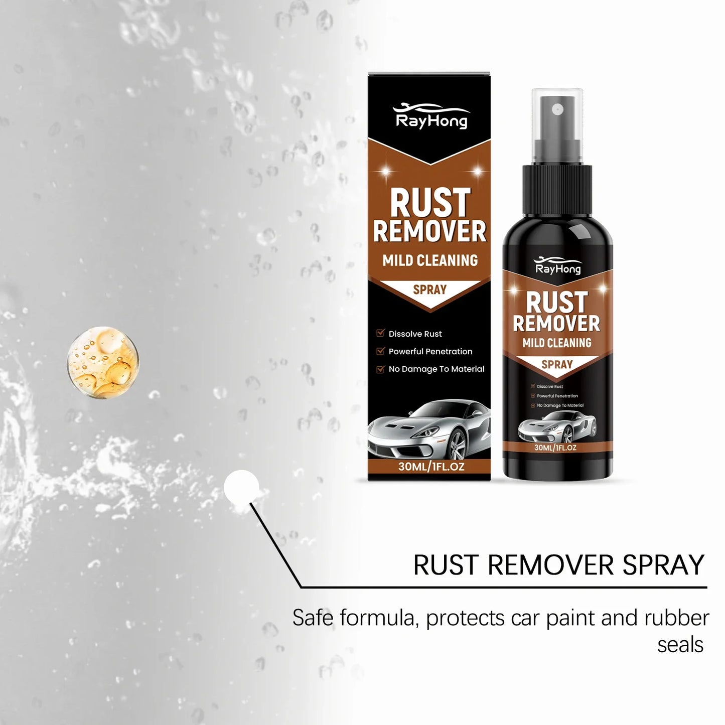 Lubricant Rust Remover Spray Rust Converter Anti Rust Iron Remover Rim Cleaner Dissolve Rust-Protect Wheel Rim Auto Supplies