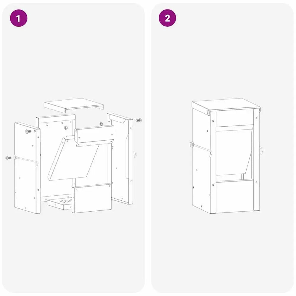 Rabbit Feeder, Galvanized Steel Feeding Box For Hutch And Cage, Silver, Daily Feeding Accessory For Pet Rabbits And Farm Use, 12.5x12.5x25 Cm