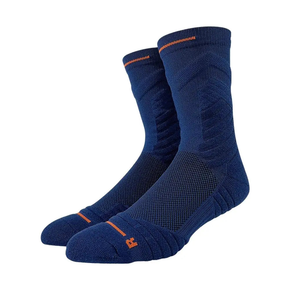 1Pair Professional basketball socks thickened towel bottom game training sports socks ankle protection non-slip socks
