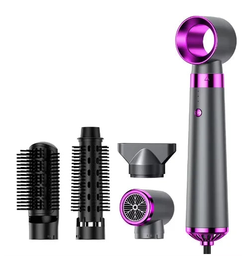 HOMEFISH 5-in-1 Electric Hair Dryer with Automatic Straight & Curling Iron Hot Air Comb & Diffuser for Outdoor Use AC Motor