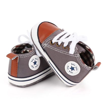New Baby Shoes Boys Girls Classic Canvas Casual Sneakers Spring Newborn First Walker Toddler Soft Sole Non-Slip Walking Shoes