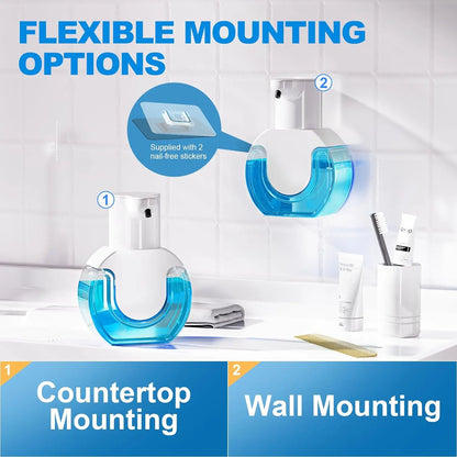 420ML Large Capacity Touchless Desktop Or Wall-Mounted IPX5 Waterproof Smart Infrared Automatic Sense Foam/Liquid Soap Dispenser