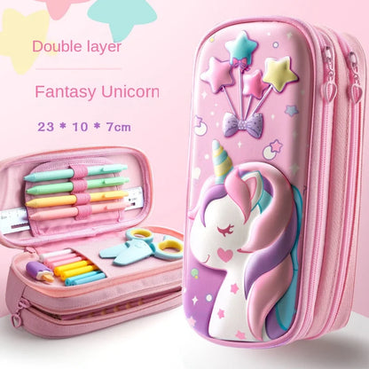 3D EVA Unicorn Cute Pencil Case Cartoon Stationery Box Girls Color Pencil Box Student Pen Case School Supplies Gifts Ipad Case