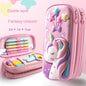3D EVA Unicorn Cute Pencil Case Cartoon Stationery Box Girls Color Pencil Box Student Pen Case School Supplies Gifts Ipad Case