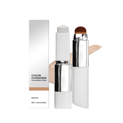 New 2-in-1 Color-Changing Foundation Stick Liquid Lightweight Moisturizing Brightening Foundation Color Changing For All Skin