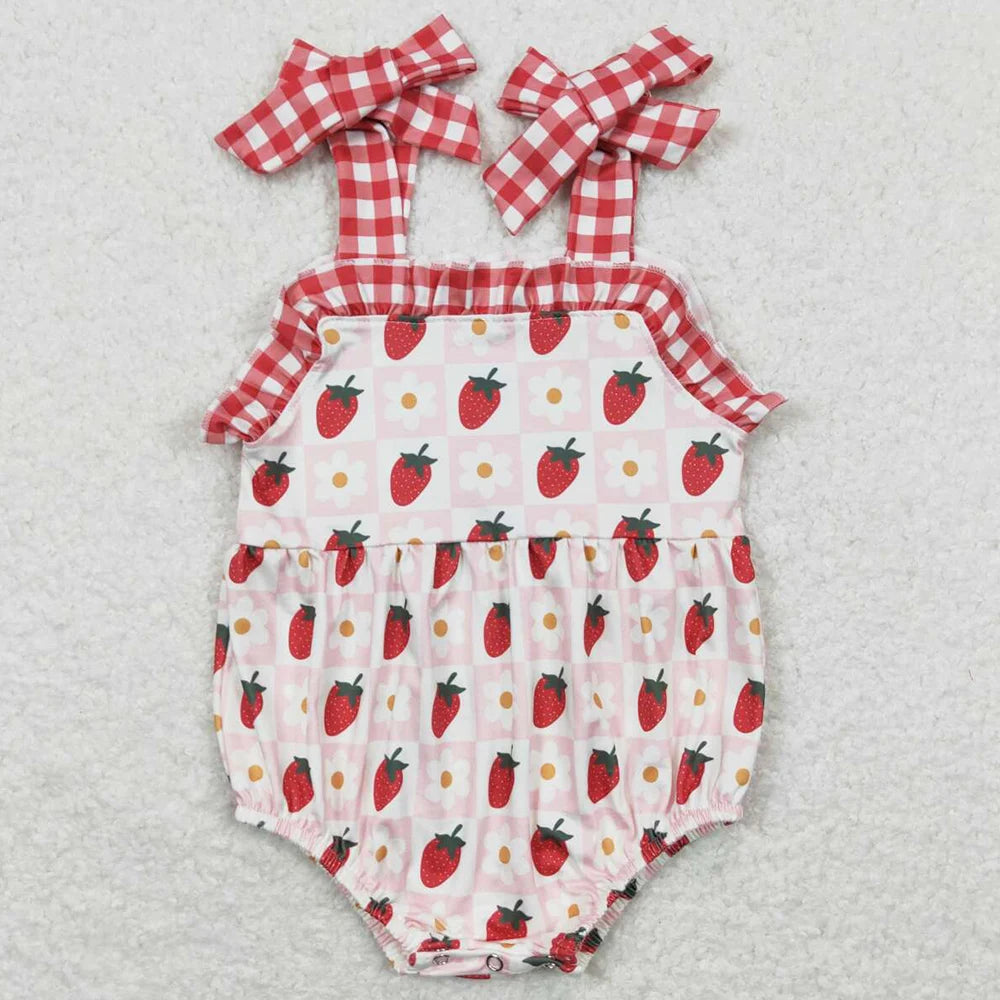 New Fashion Baby Infant Girls Rompers Bow Pink Flutter Sleeve Rompers Boutique Toddler Girls Bubble Rompers Onesie Wholesale Hot