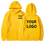 DIY Custom Your Brand LOGO  Men Women Casual Hoodie  Top Solid Color Pullover Street Personality Sweatshirt Custom Gifts
