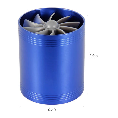 Universal Car Air Intake Turbonator Double Fan Turbine Super Charger Gas Fuel Saver Turbo for Car Truck SUV Vehicle Accessories