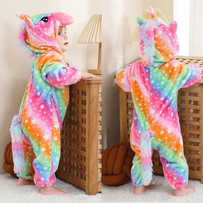 Baby Clothes Winter Pajamas Flannel Thermal Pijamas for Toddler Kids Boys Girls Squirrel Cow Onesies Infant Jumpsuit Pyjamas