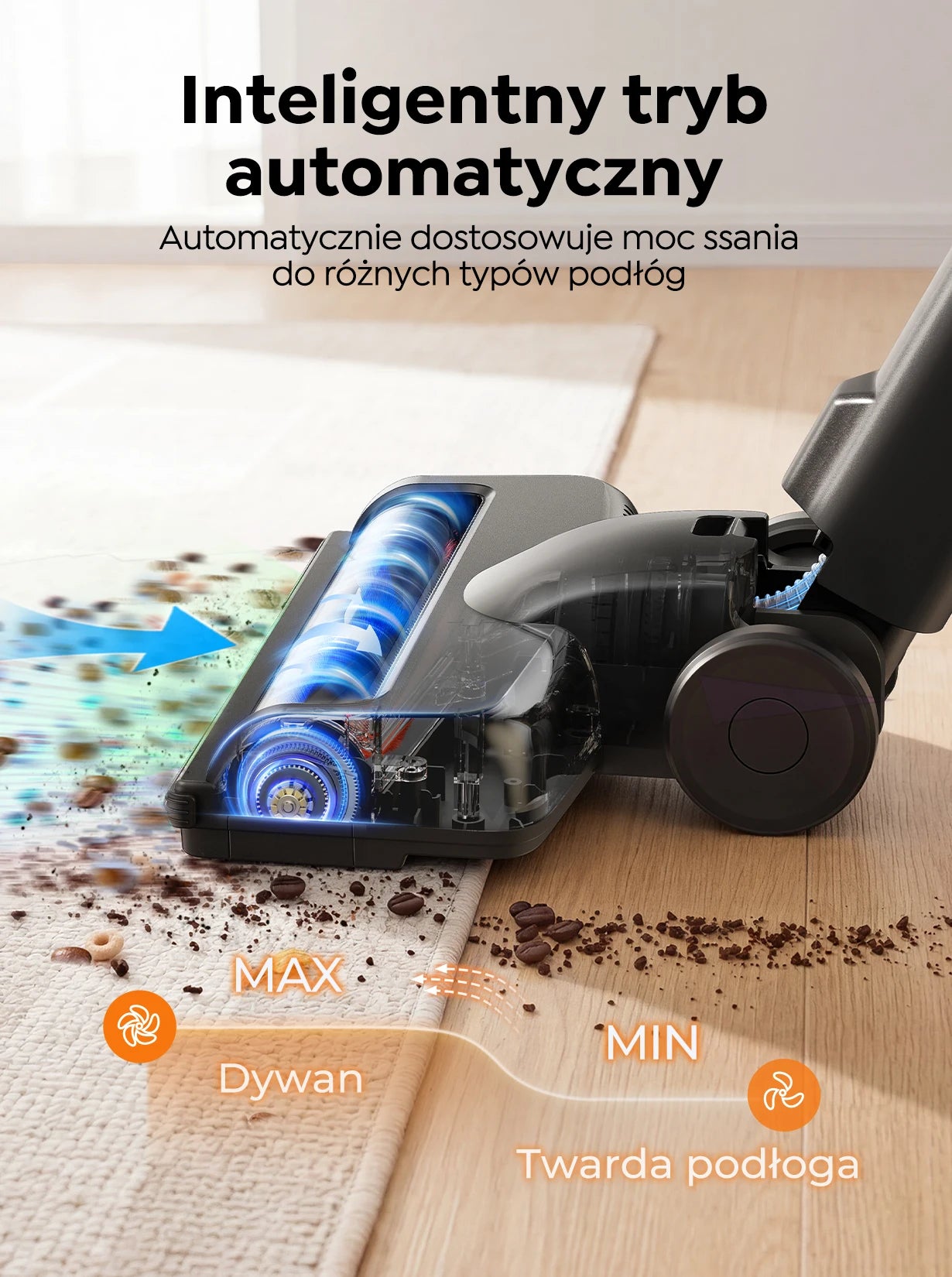 BUTURE S20 Cordless Vacuum Cleaner, 75KPa 650W Powerful Suction, 90 Min Runtime, Freestanding Charging Dock, Removable Battery, Smart Display Stick Vacuum for Pet Hair, Carpets and Hard Floors
