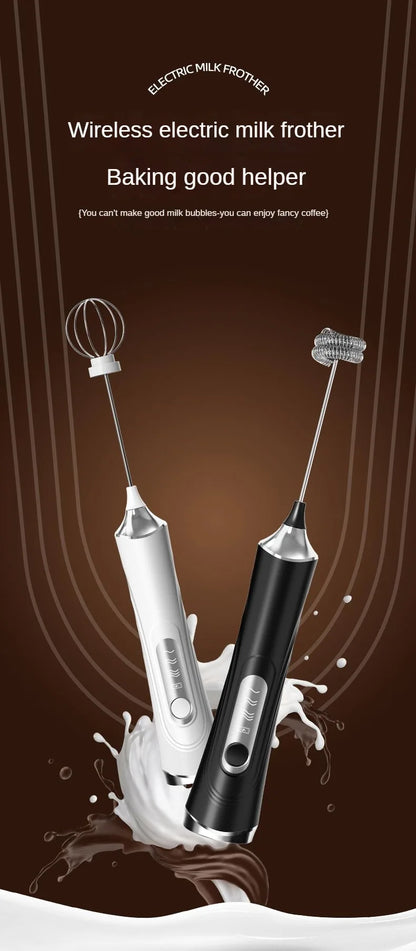 USB Electric Mixer, Handheld Coffee Milk Frother, Portable 3-Speed Blender, Butter Maker, Kitchen Tool, Ingredient Mixer