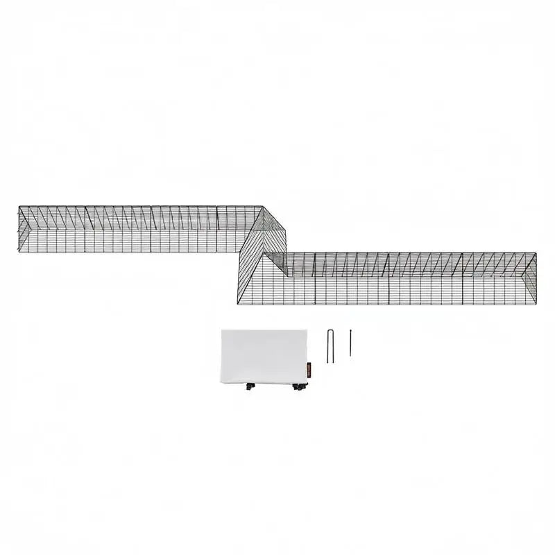 Portable Chicken Tunnel 729x200x61.5 cm, Outdoor Run with Corner Frame, 2 Sets, for Chickens Ducks Rabbits