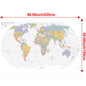 English Map Series-World Map-2019,Decorative Hanging Picture Decor Frameless,Geographical,Tourism/education Tools